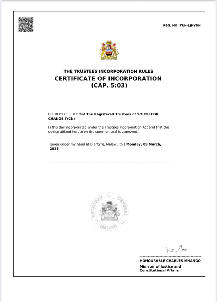 YCN Registration Certificate